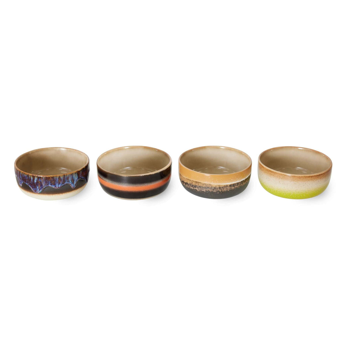 70s Ceramics: Dessertschüssel Humus HKLiving (4er-Set)