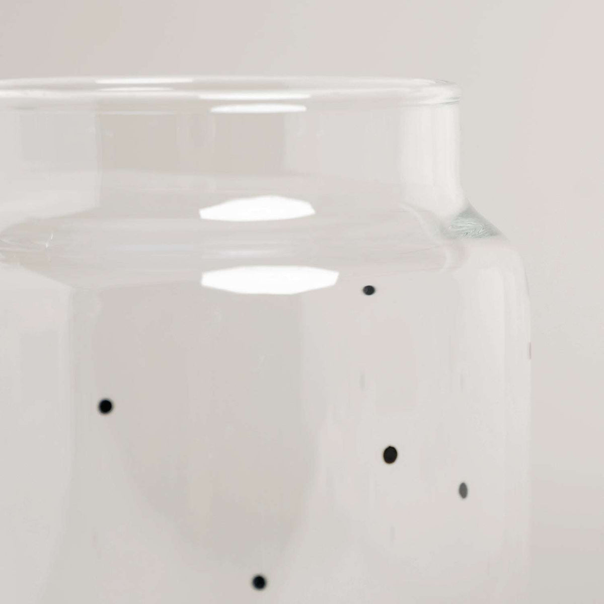 Vase aus Glas groß Punkte Eulenschnitt
