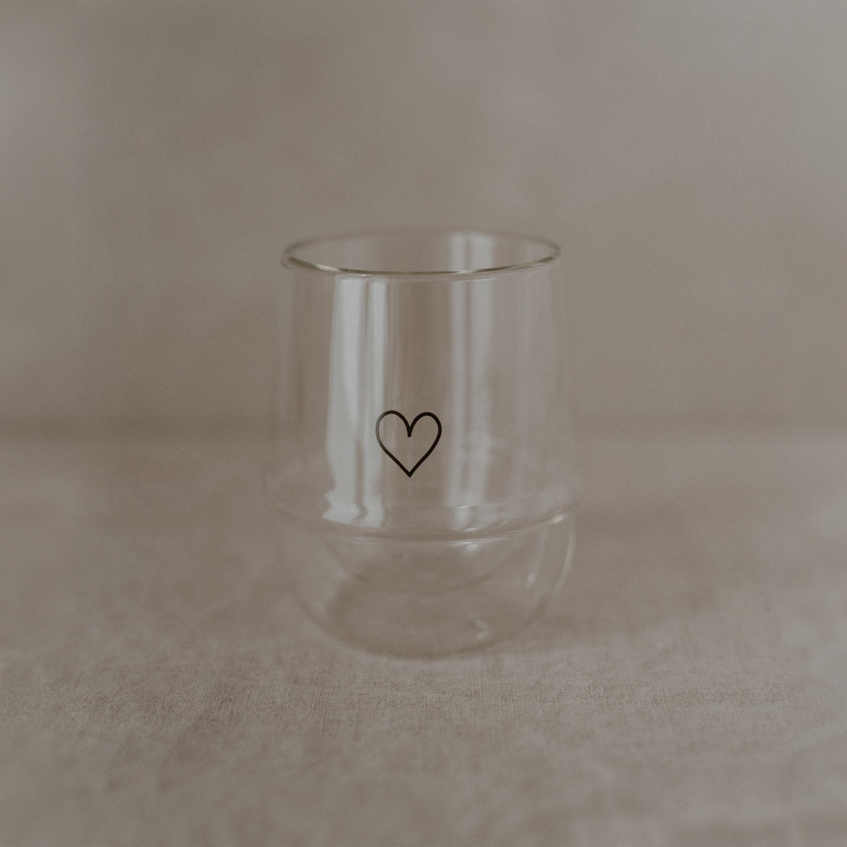 Doppelwandiges Glas 200ml Herz Eulenschnitt
