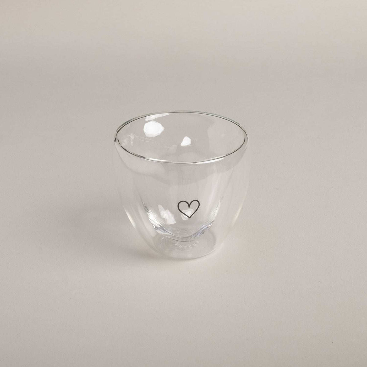 Doppelwandiges Herzglas Herz 200ml Eulenschnitt
