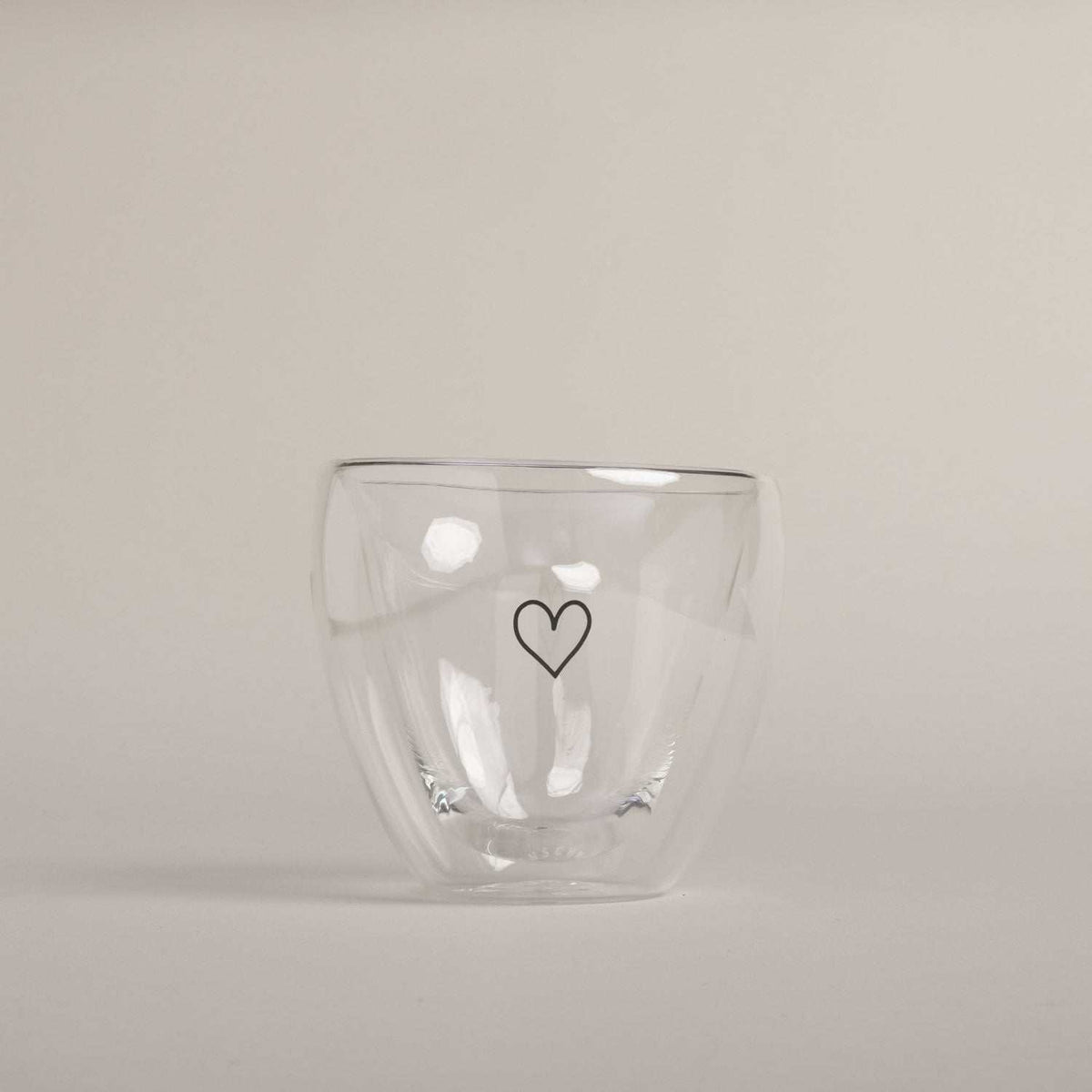 Doppelwandiges Herzglas Herz 200ml Eulenschnitt