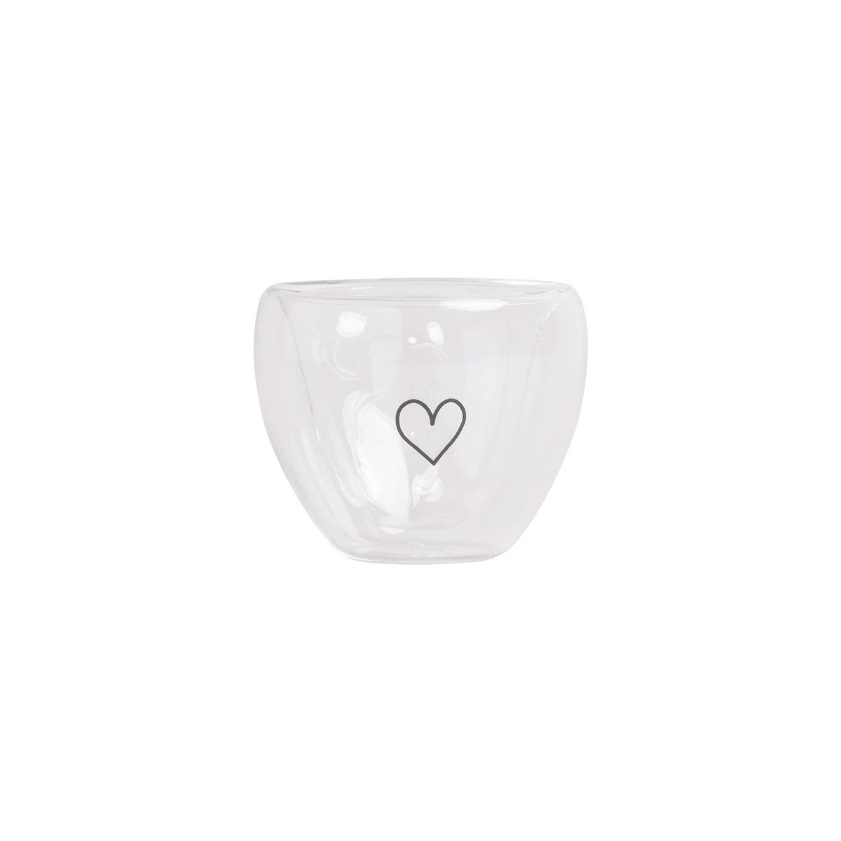 Doppelwandiges Herzglas Herz 50ml Eulenschnitt